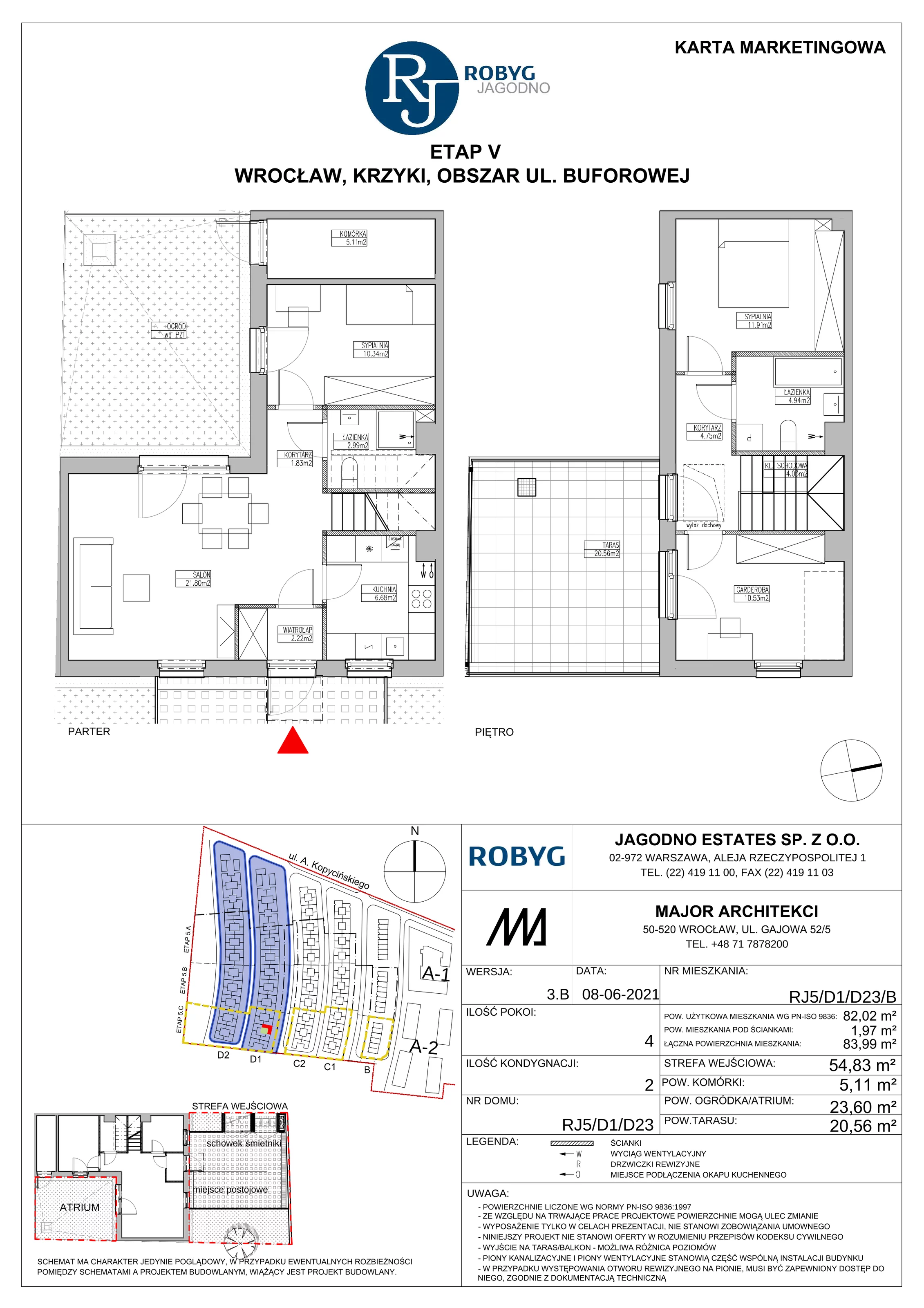 Dom 82,02 m², oferta nr RJ5/D1/D23/B, Robyg Jagodno, Wrocław, Jagodno, Krzyki, ul. Kopycińskiego