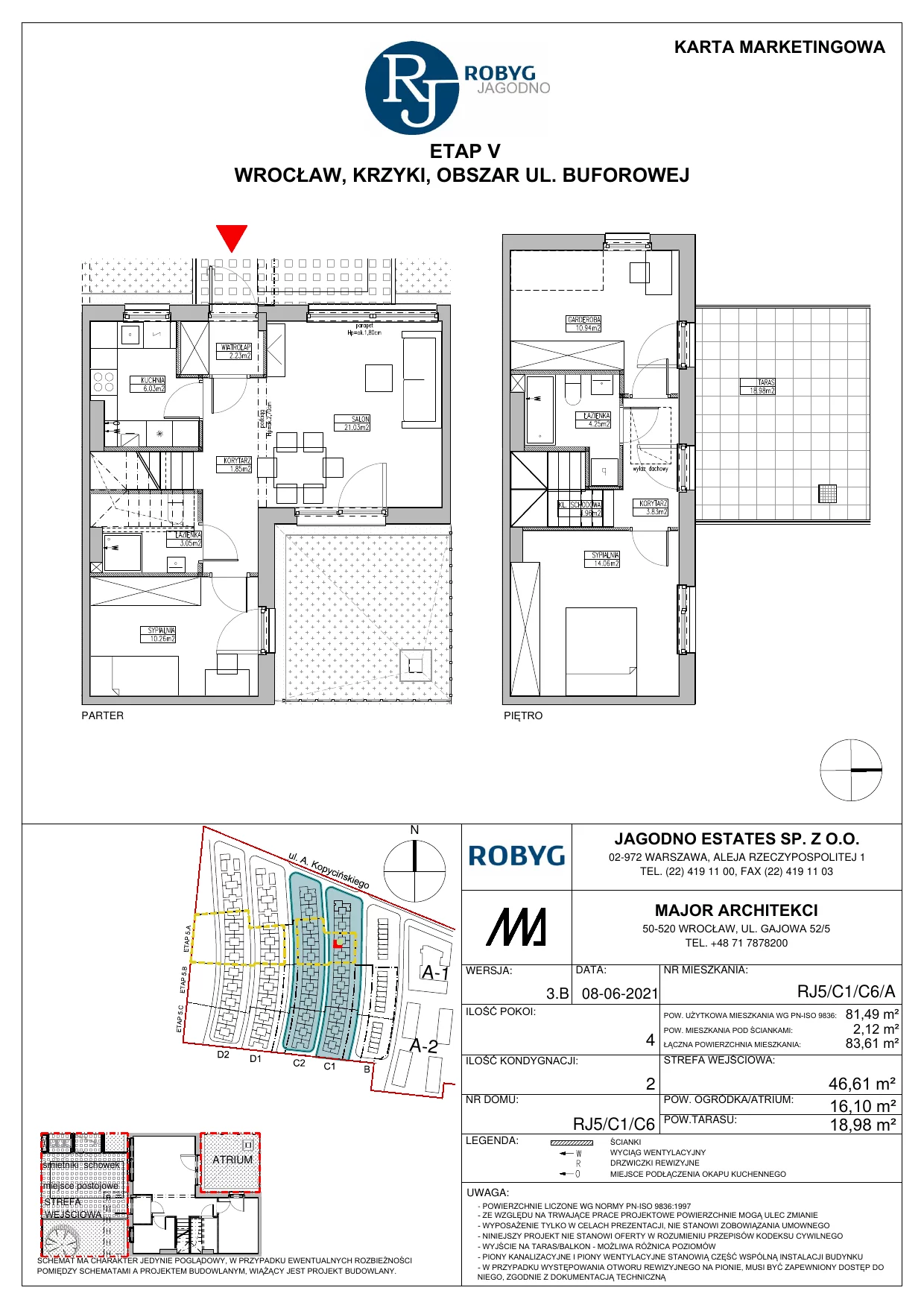 Dom 81,67 m², oferta nr RJ5/C1/C6/A, Robyg Jagodno, Wrocław, Jagodno, Krzyki, ul. Kopycińskiego