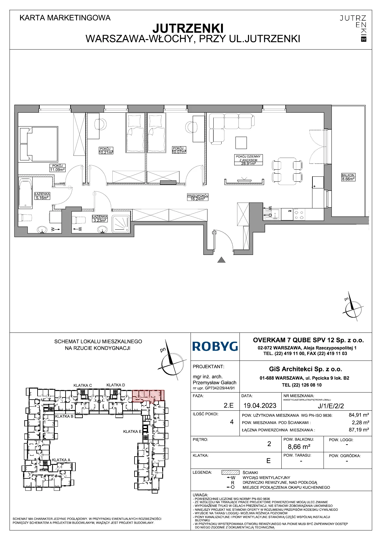 Mieszkanie 84,91 m², piętro 2, oferta nr J/1/E/2/2, Jutrzenki 92, Warszawa, Włochy, Salomea, ul. Jutrzenki 92