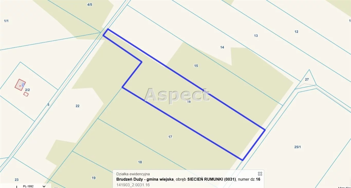 Działka 9 300,00 m², oferta nr , APO-GS-51251, Brudzeń Duży