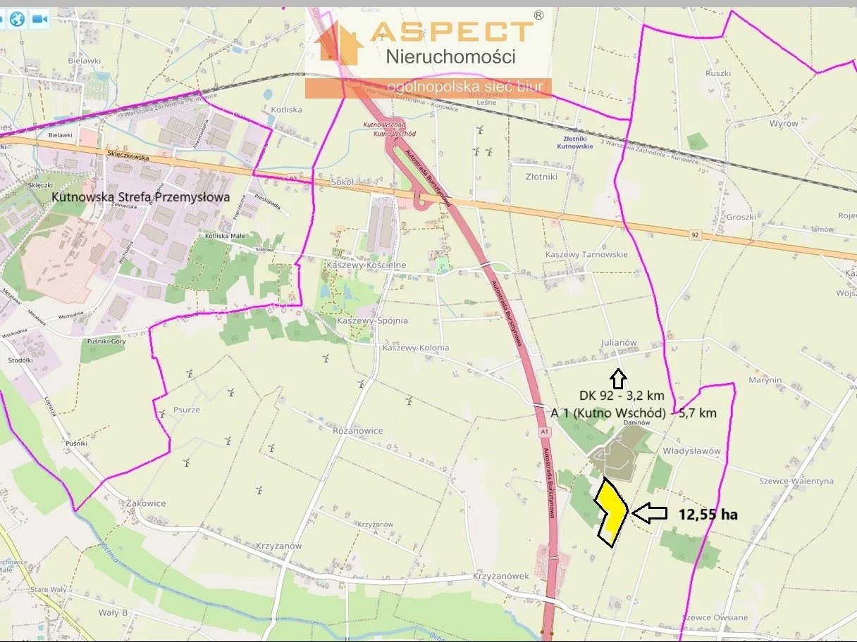 Działka 125 500,00 m², Krzyżanów, Sprzedaż