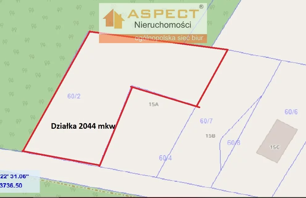 Działka 2 044,00 m², Strzelce, Sprzedaż