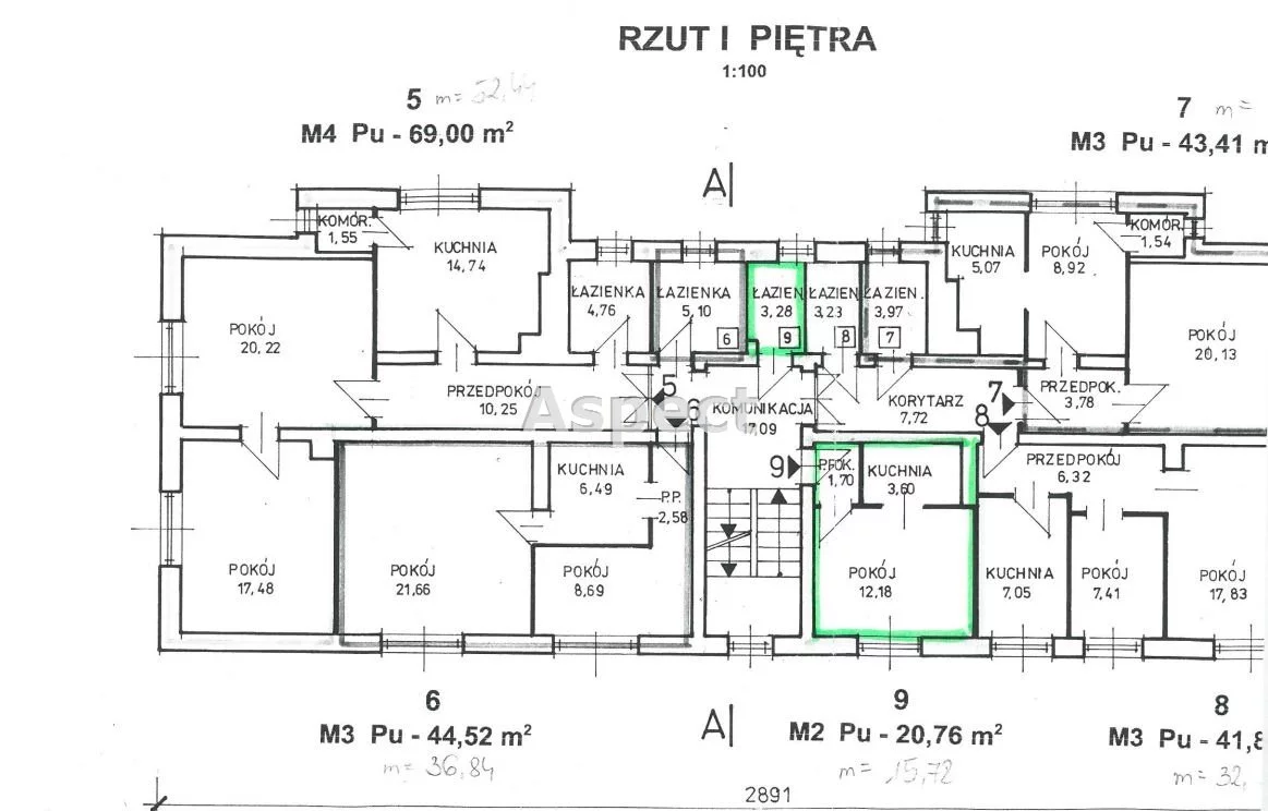 1 pokój, mieszkanie 20,74 m², piętro 1, oferta nr , ASP-MS-51026, Łaziska Górne