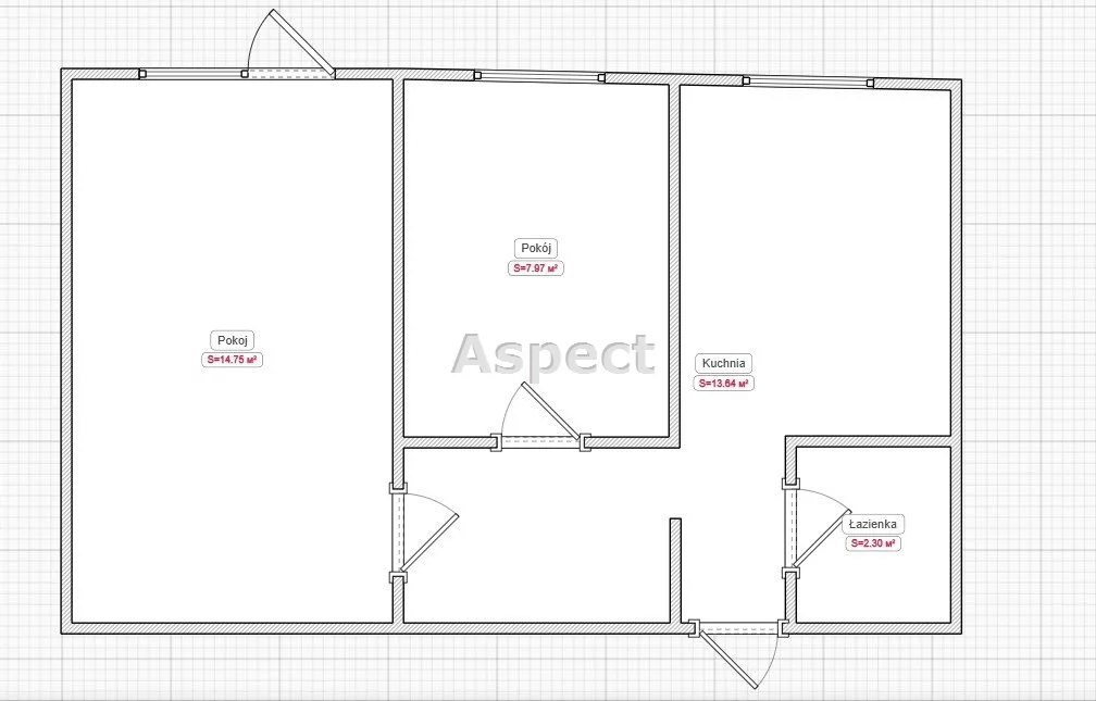 2 pokoje, mieszkanie 44,00 m², piętro 1, oferta nr , APO-MS-51157, Płock, Góry