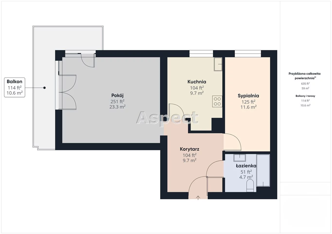 2 pokoje, mieszkanie 59,00 m², piętro 2, oferta nr , ASB-MS-51133, Warszawa, Białołęka, Białołęka