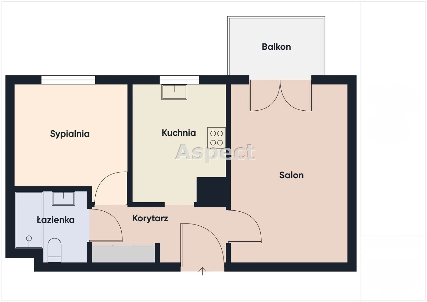 2 pokoje, mieszkanie 43,10 m², piętro 1, oferta nr , ASB-MS-50767, Warszawa, Ursus, Ursus