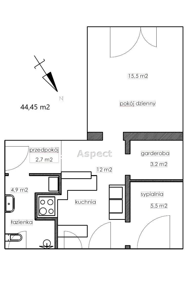 2 pokoje, mieszkanie 44,45 m², piętro 1, oferta nr , AST-MS-51091, Zabrze, Helenka, Helenka