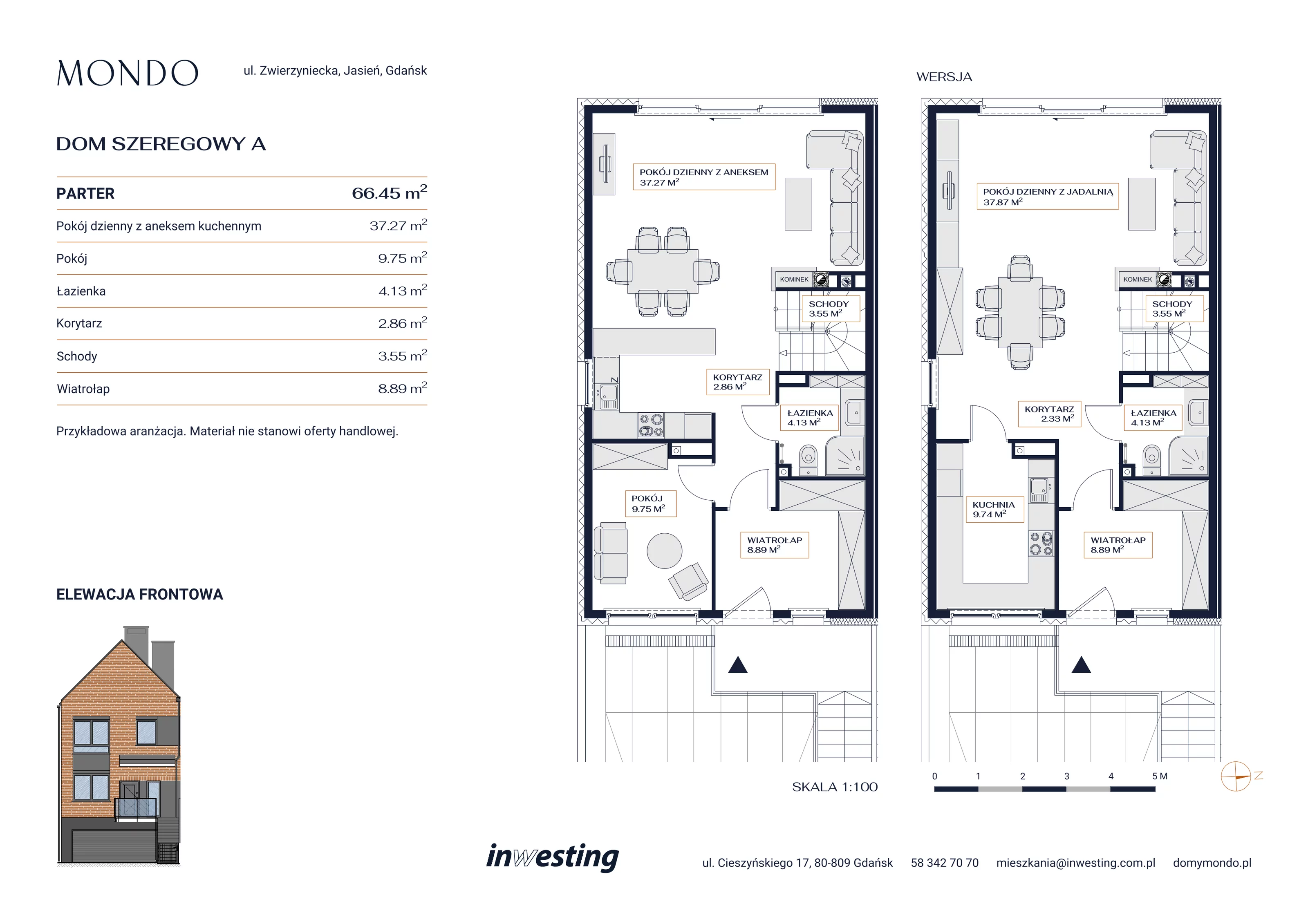 Dom 195,07 m², oferta nr A, Osiedle Mondo, Gdańsk, Jasień, ul. Zwierzyniecka