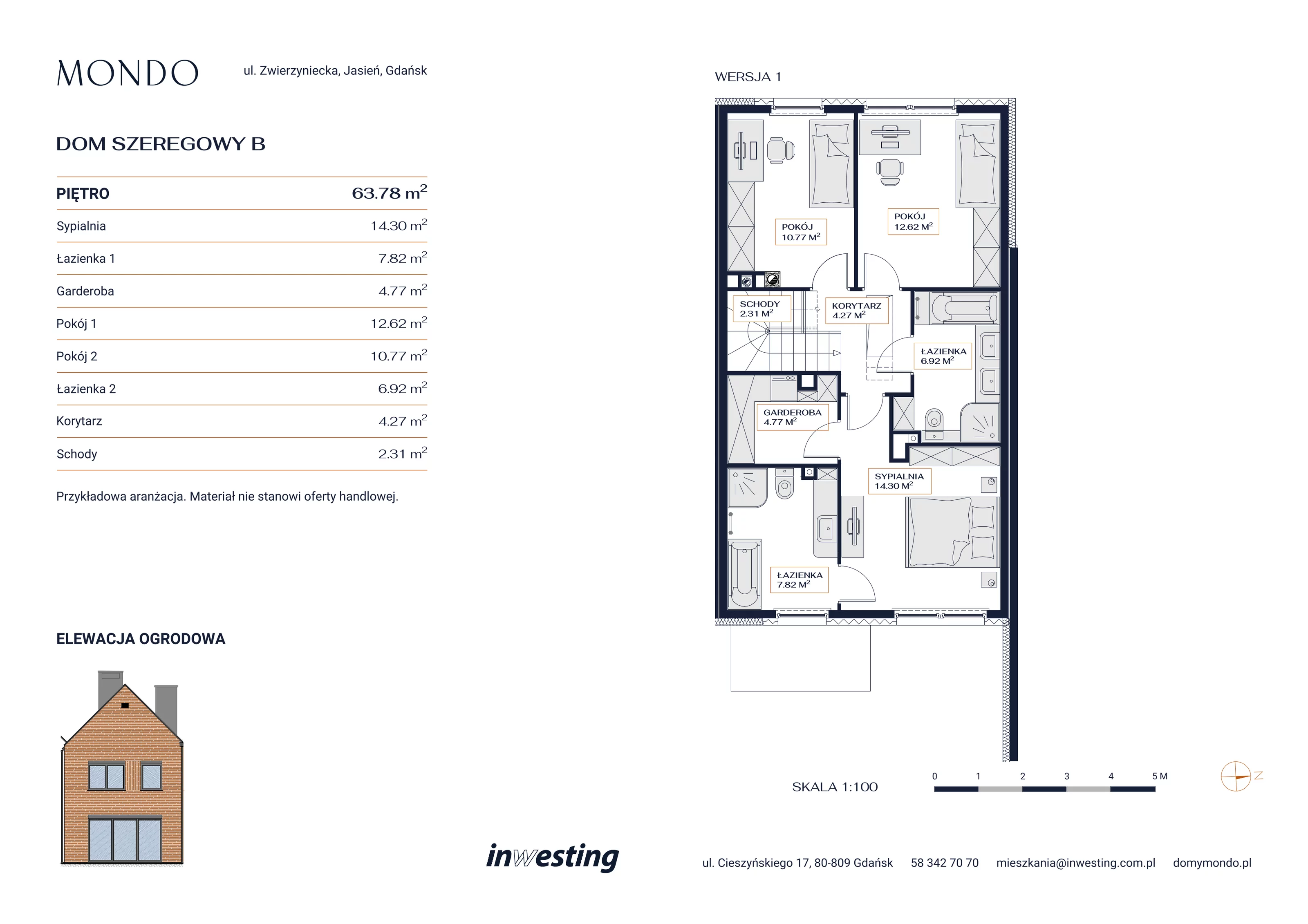 Dom 195,26 m², oferta nr B, Osiedle Mondo, Gdańsk, Jasień, ul. Zwierzyniecka
