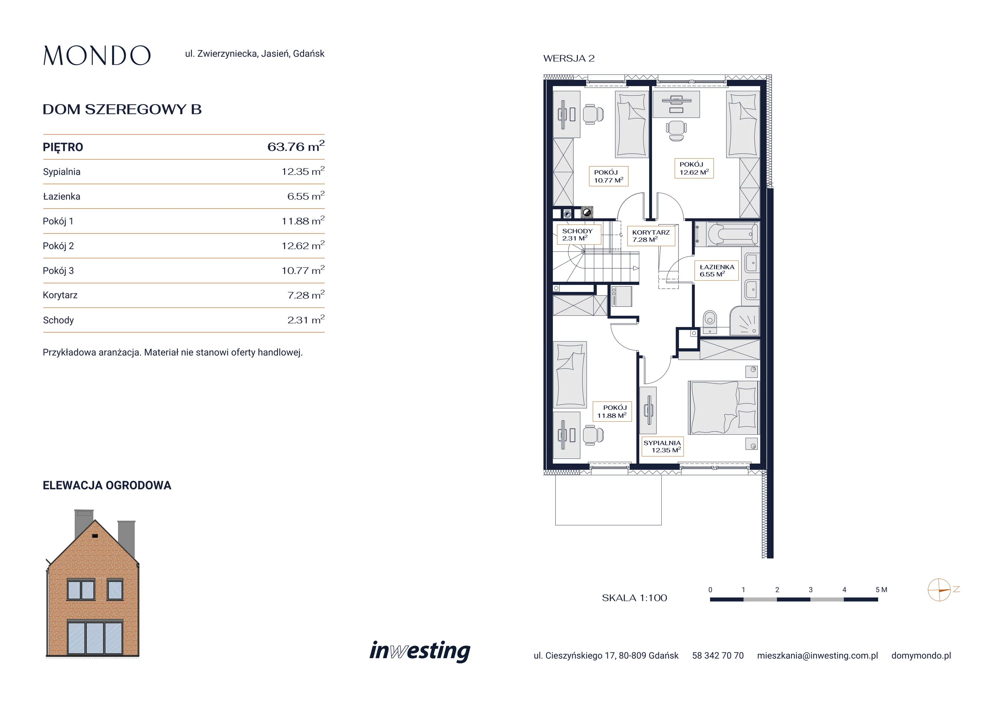 Dom 195,26 m², oferta nr B, Osiedle Mondo, Gdańsk, Jasień, ul. Zwierzyniecka