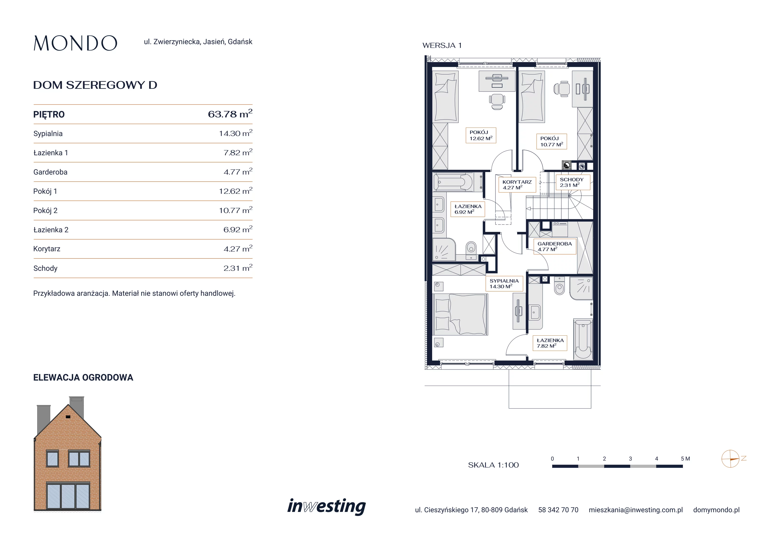 Dom 195,26 m², oferta nr D, Osiedle Mondo, Gdańsk, Jasień, ul. Zwierzyniecka