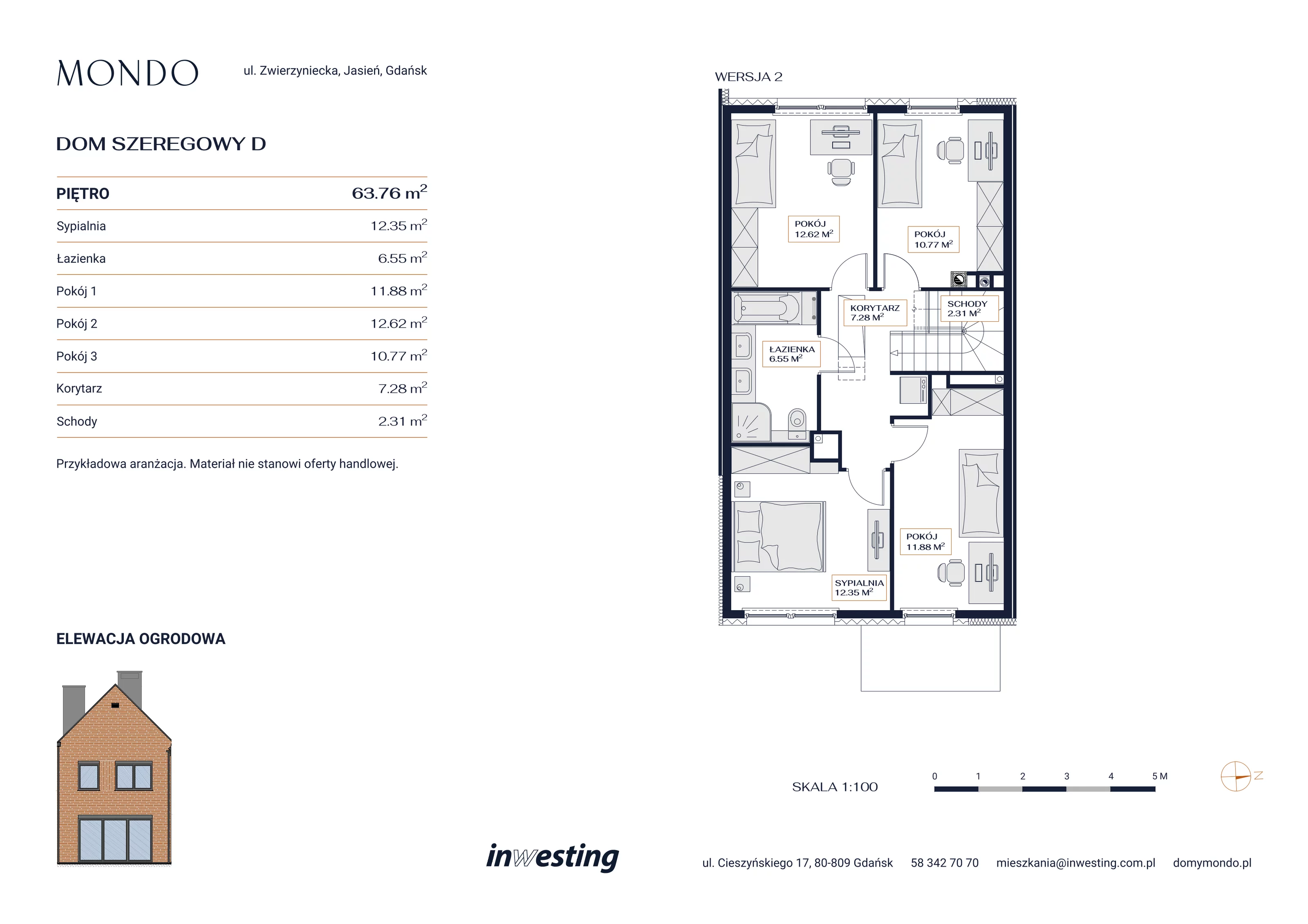 Dom 195,26 m², oferta nr D, Osiedle Mondo, Gdańsk, Jasień, ul. Zwierzyniecka