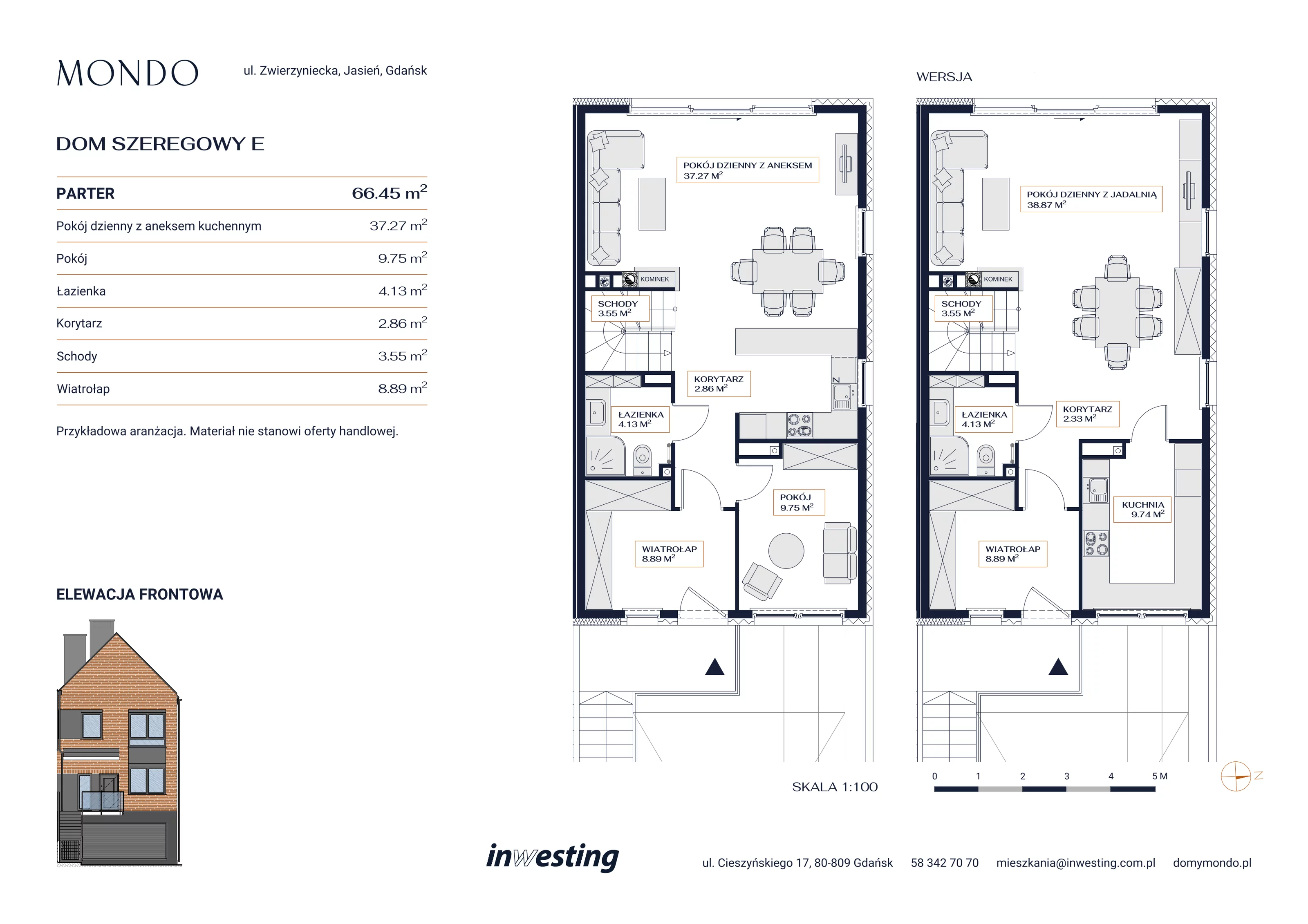 Dom 195,07 m², oferta nr E, Osiedle Mondo, Gdańsk, Jasień, ul. Zwierzyniecka