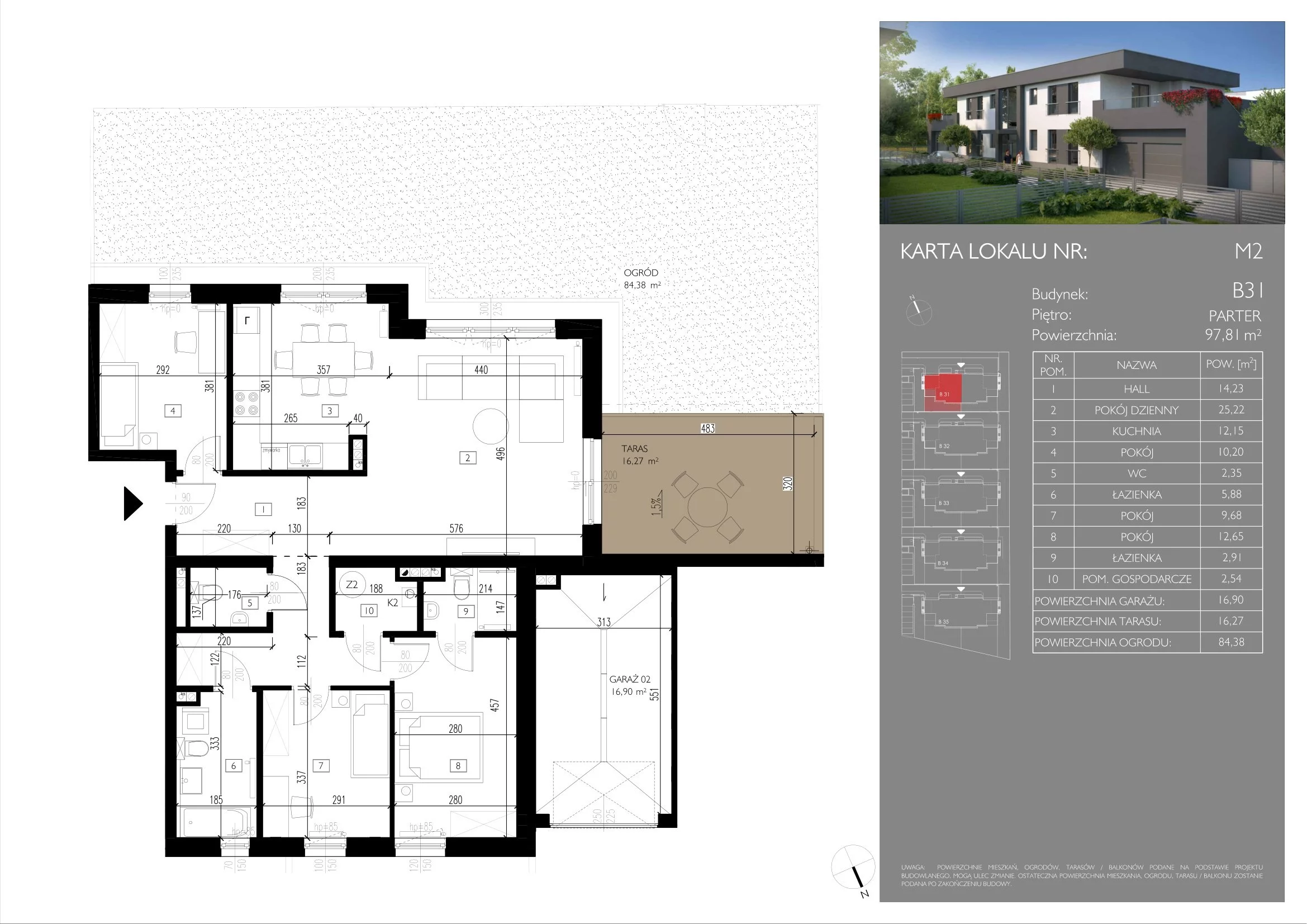 4 pokoje, mieszkanie 97,81 m², parter, oferta nr B31/M2, Leśna Polana, Łódź, Widzew, Widzew-Wschód, ul. Moryca Welta
