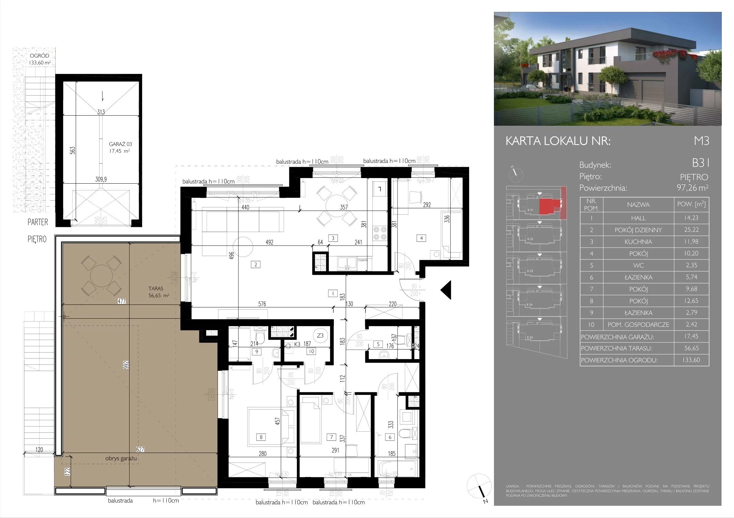 4 pokoje, mieszkanie 97,26 m², piętro 1, oferta nr B31/M3, Leśna Polana, Łódź, Widzew, Widzew-Wschód, ul. Moryca Welta