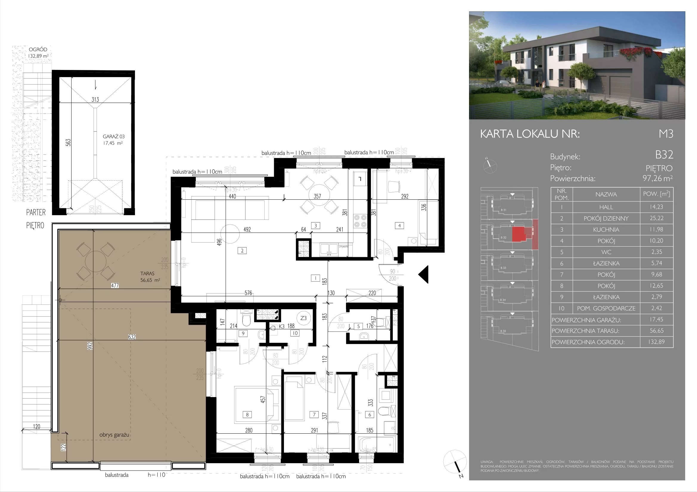 4 pokoje, mieszkanie 97,26 m², piętro 1, oferta nr B32/M3, Leśna Polana, Łódź, Widzew, Widzew-Wschód, ul. Moryca Welta