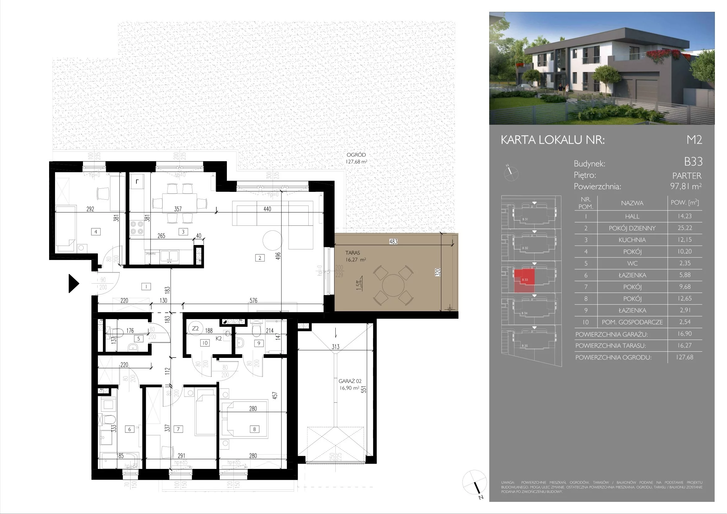 4 pokoje, mieszkanie 97,81 m², parter, oferta nr B33/M2, Leśna Polana, Łódź, Widzew, Widzew-Wschód, ul. Moryca Welta