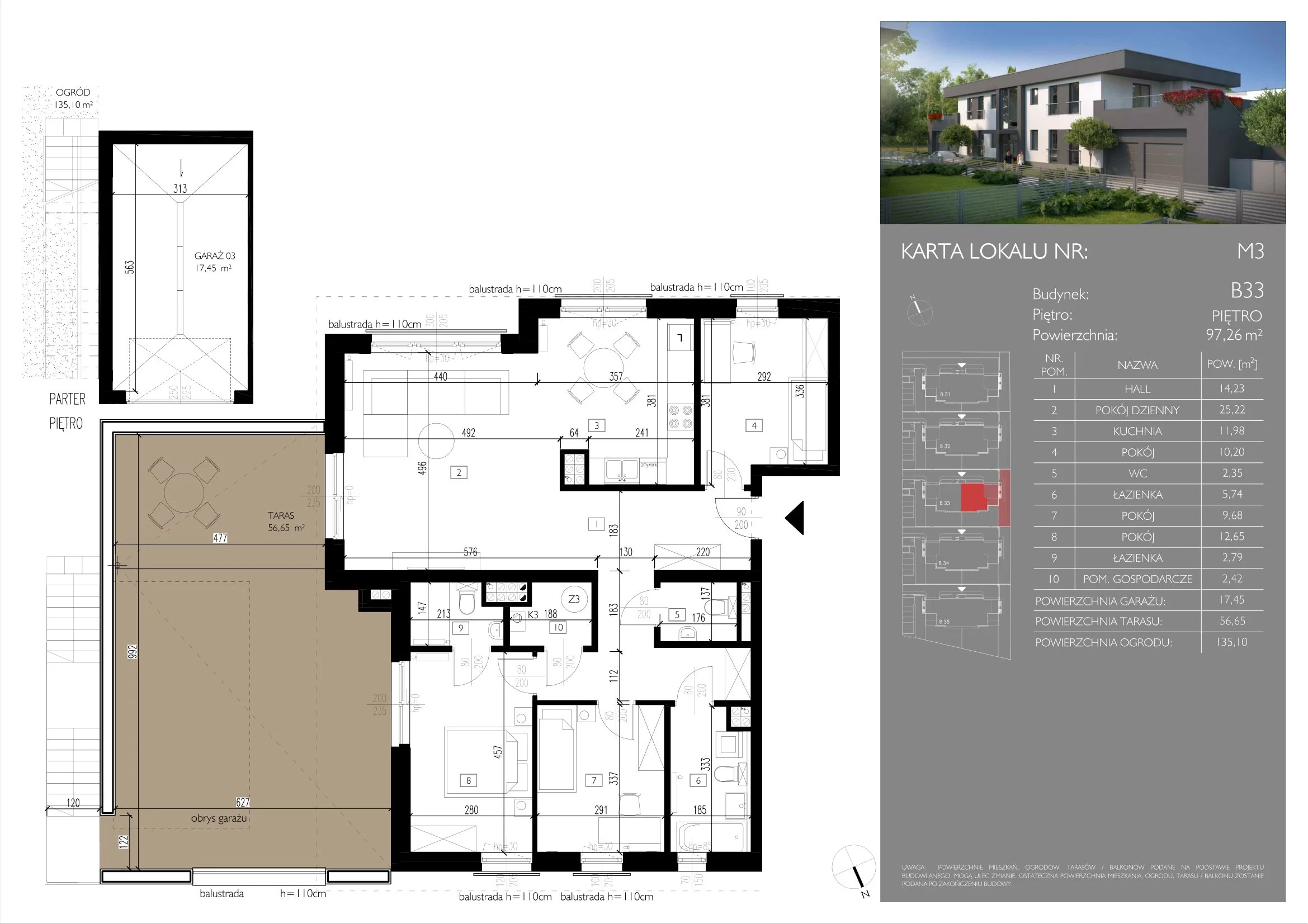 4 pokoje, mieszkanie 97,26 m², piętro 1, oferta nr B33/M3, Leśna Polana, Łódź, Widzew, Widzew-Wschód, ul. Moryca Welta