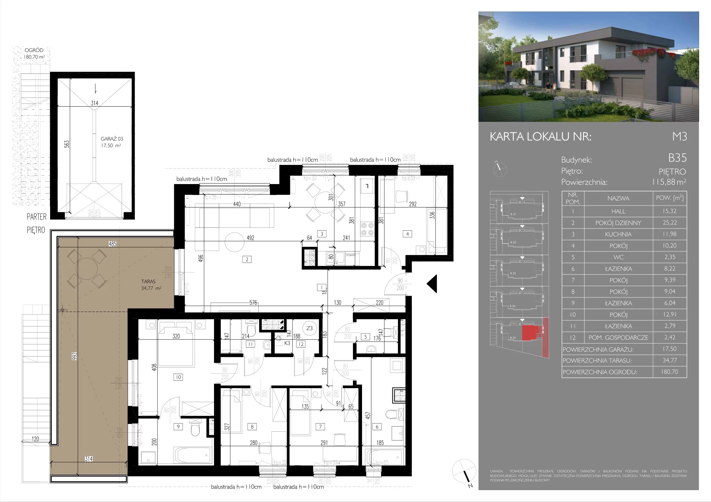 4 pokoje, mieszkanie 115,88 m², piętro 1, oferta nr B35/M3, Leśna Polana, Łódź, Widzew, Widzew-Wschód, ul. Moryca Welta