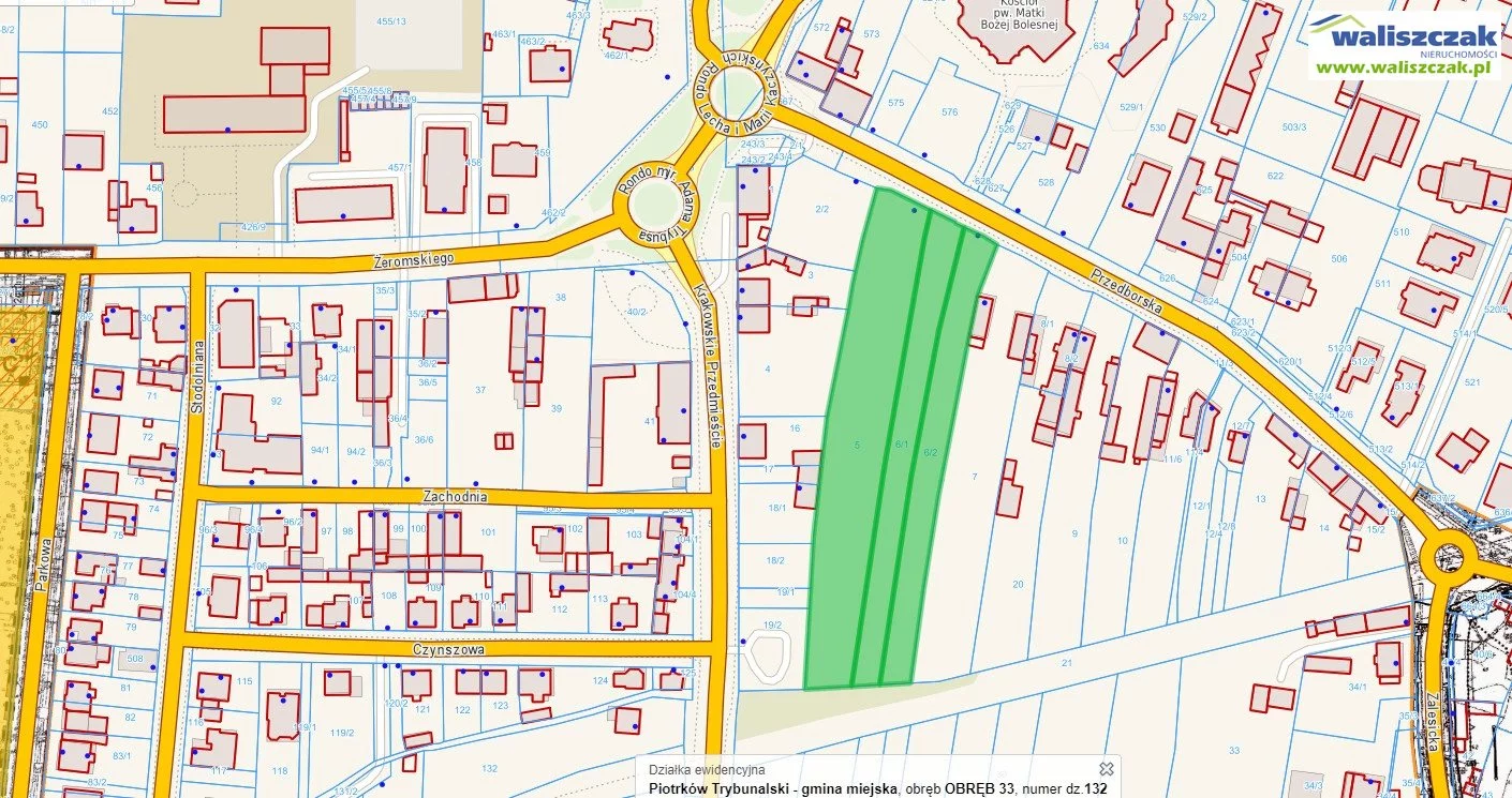 Działka 7 676,00 m², oferta nr , GS-14327-1, Piotrków Trybunalski, Przedborska