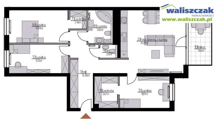 4 pokoje, mieszkanie 101,04 m², piętro 4, oferta nr , MS-14464, Piotrków Trybunalski