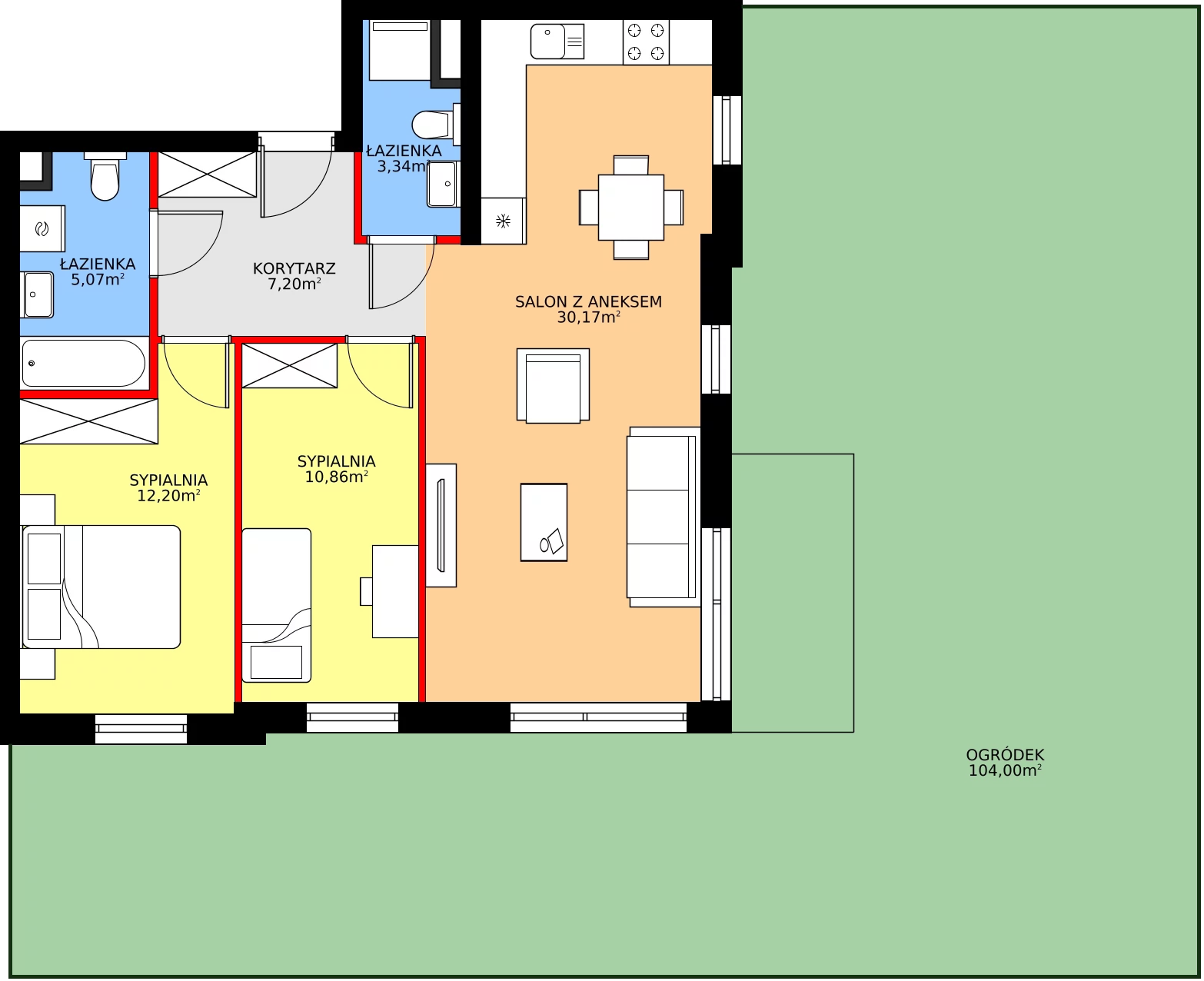 Zalety mieszkania 68.84 m², 28.A.0.8
