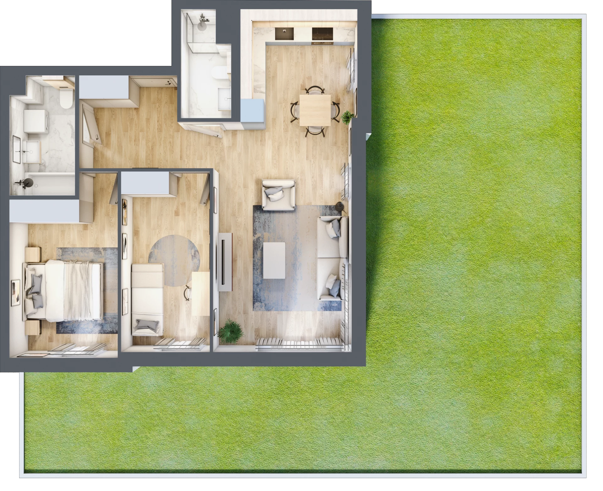 3 pokoje, mieszkanie 68,84 m², parter, oferta nr 28.A.0.8, Linea, Gdańsk, Jasień, Morena, ul. Kiedrowskiego