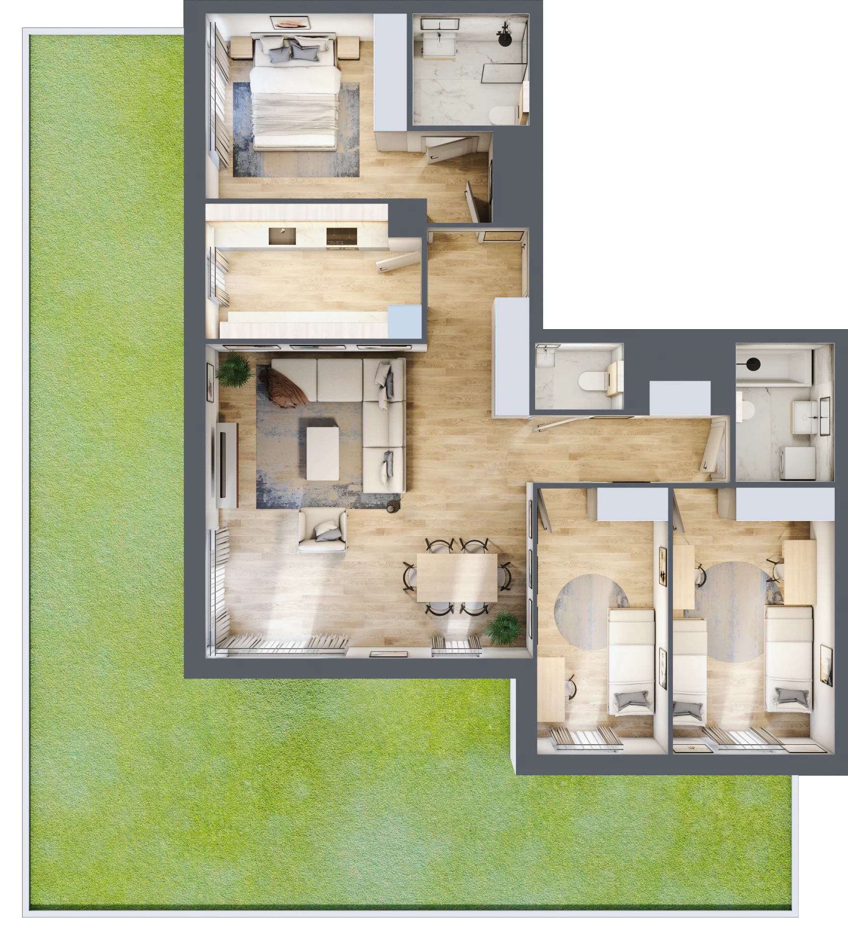 4 pokoje, mieszkanie 99,15 m², parter, oferta nr 28.A.0.1, Linea, Gdańsk, Jasień, Morena, ul. Kiedrowskiego