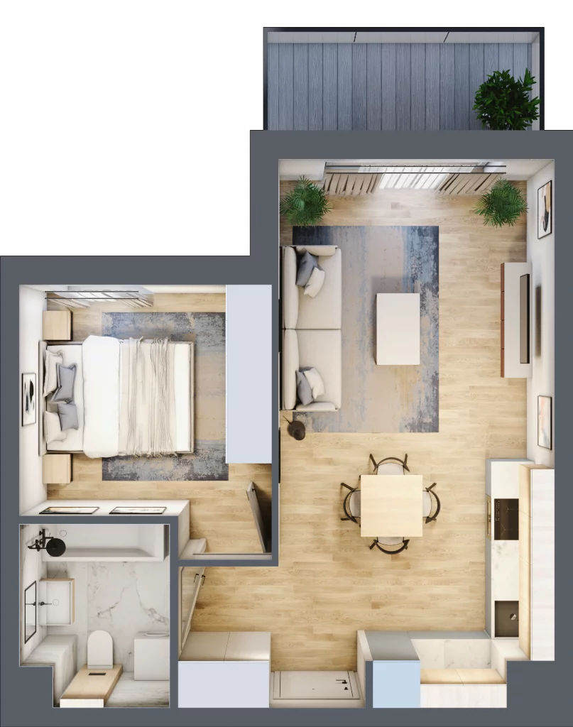 2 pokoje, mieszkanie 40,92 m², piętro 3, oferta nr 28.A.3.5, Linea, Gdańsk, Jasień, Morena, ul. Kiedrowskiego