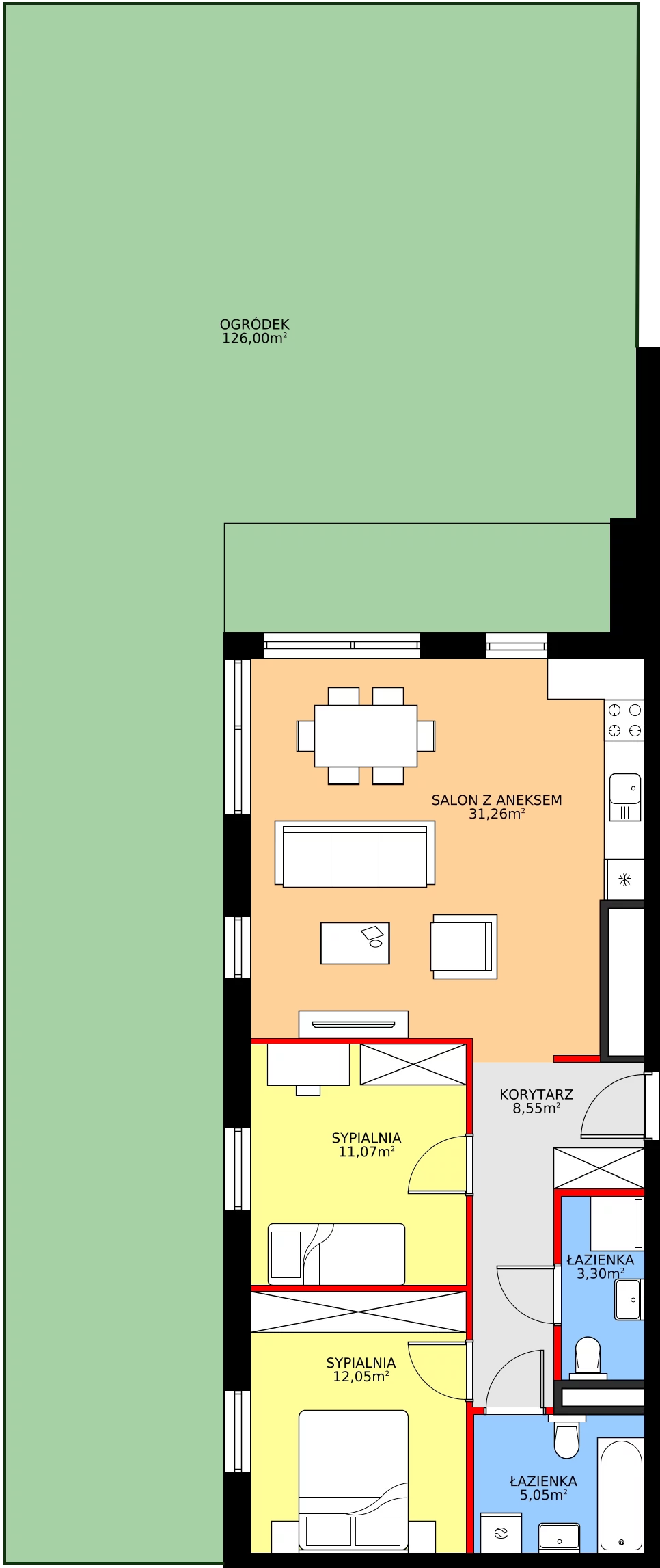 Zalety mieszkania 71.28 m², 28.A.0.2