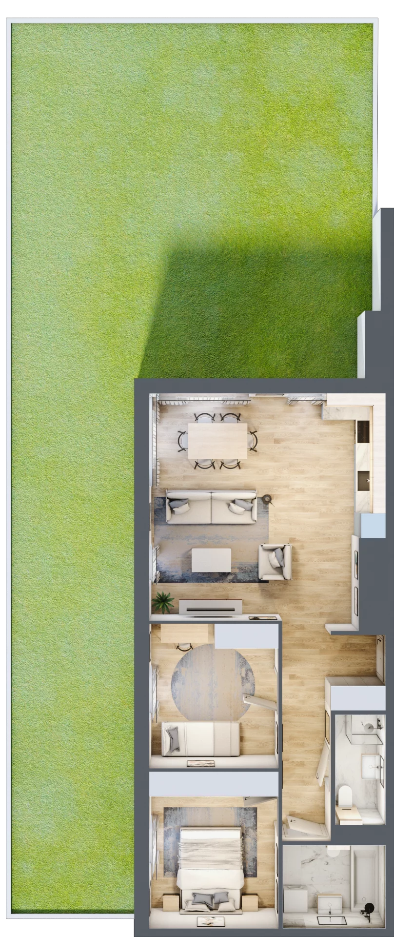 3 pokoje, mieszkanie 71,28 m², parter, oferta nr 28.A.0.2, Linea, Gdańsk, Jasień, Morena, ul. Kiedrowskiego