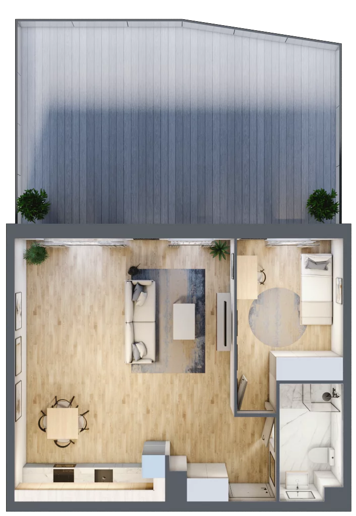 2 pokoje, mieszkanie 57,20 m², parter, oferta nr 28.B.0.4, Linea, Gdańsk, Jasień, Morena, ul. Kiedrowskiego