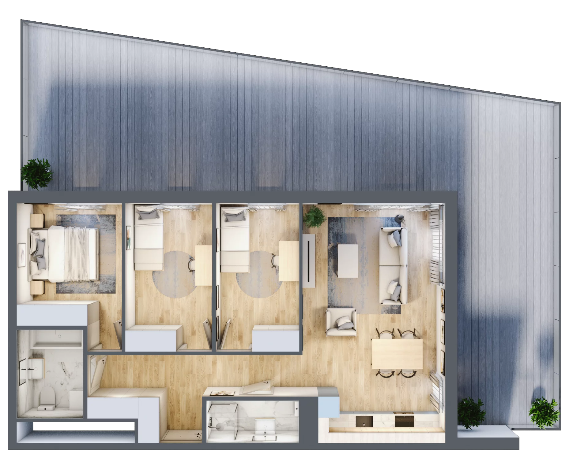 4 pokoje, mieszkanie 78,90 m², parter, oferta nr 28.B.0.5, Linea, Gdańsk, Jasień, Morena, ul. Kiedrowskiego