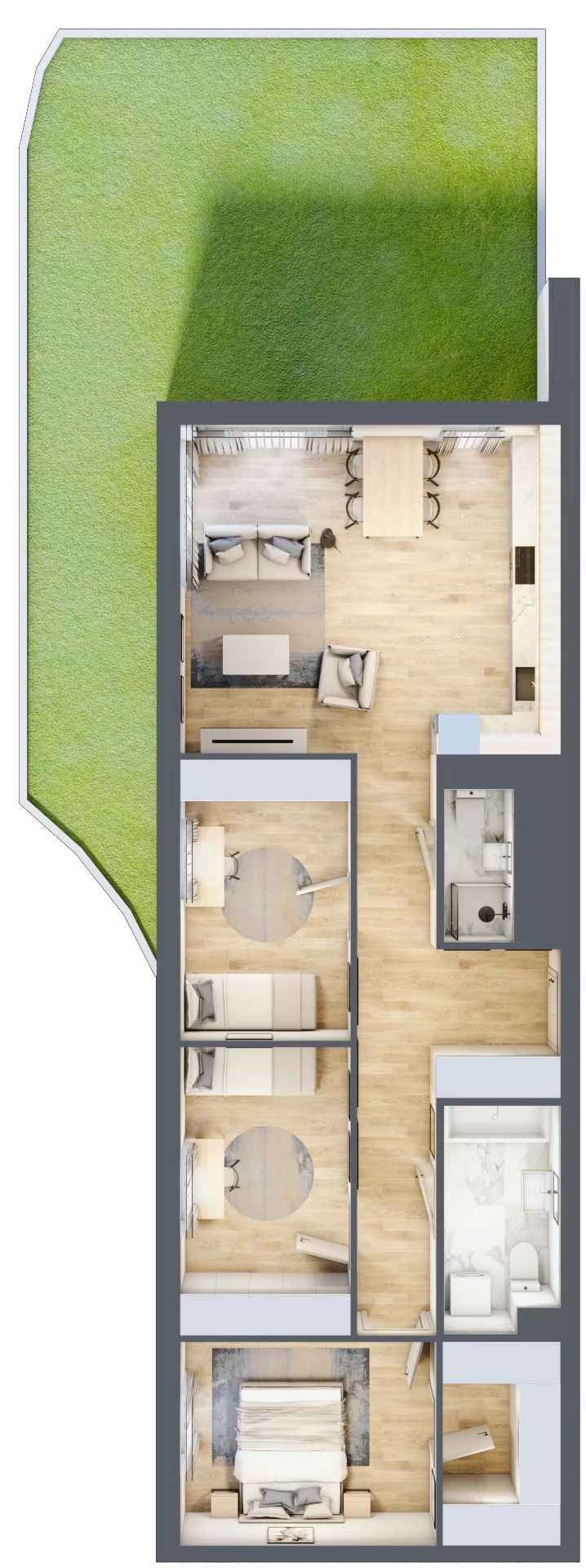 4 pokoje, mieszkanie 85,76 m², parter, oferta nr 28.B.0.2, Linea, Gdańsk, Jasień, Morena, ul. Kiedrowskiego
