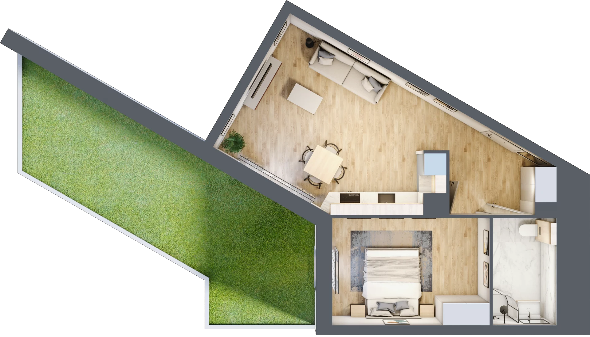 2 pokoje, mieszkanie 47,23 m², parter, oferta nr 36.C.0.9, Nowa Dąbrowa, Gdynia, Dąbrowa, ul. Rdestowa