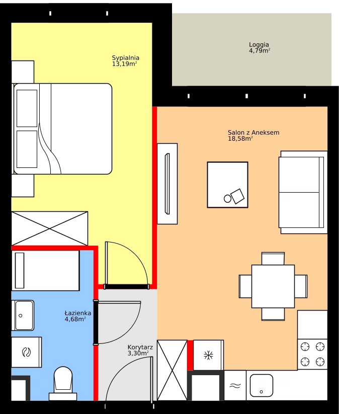 Zalety mieszkania 39.75 m², 36.D.5.5