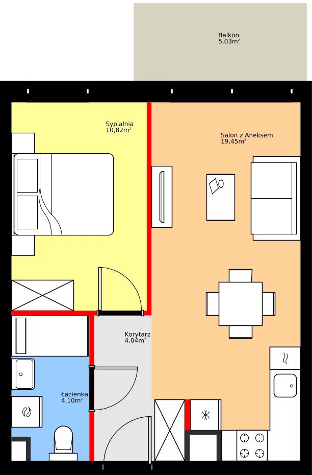 Zalety mieszkania 38.41 m², 36.D.3.7