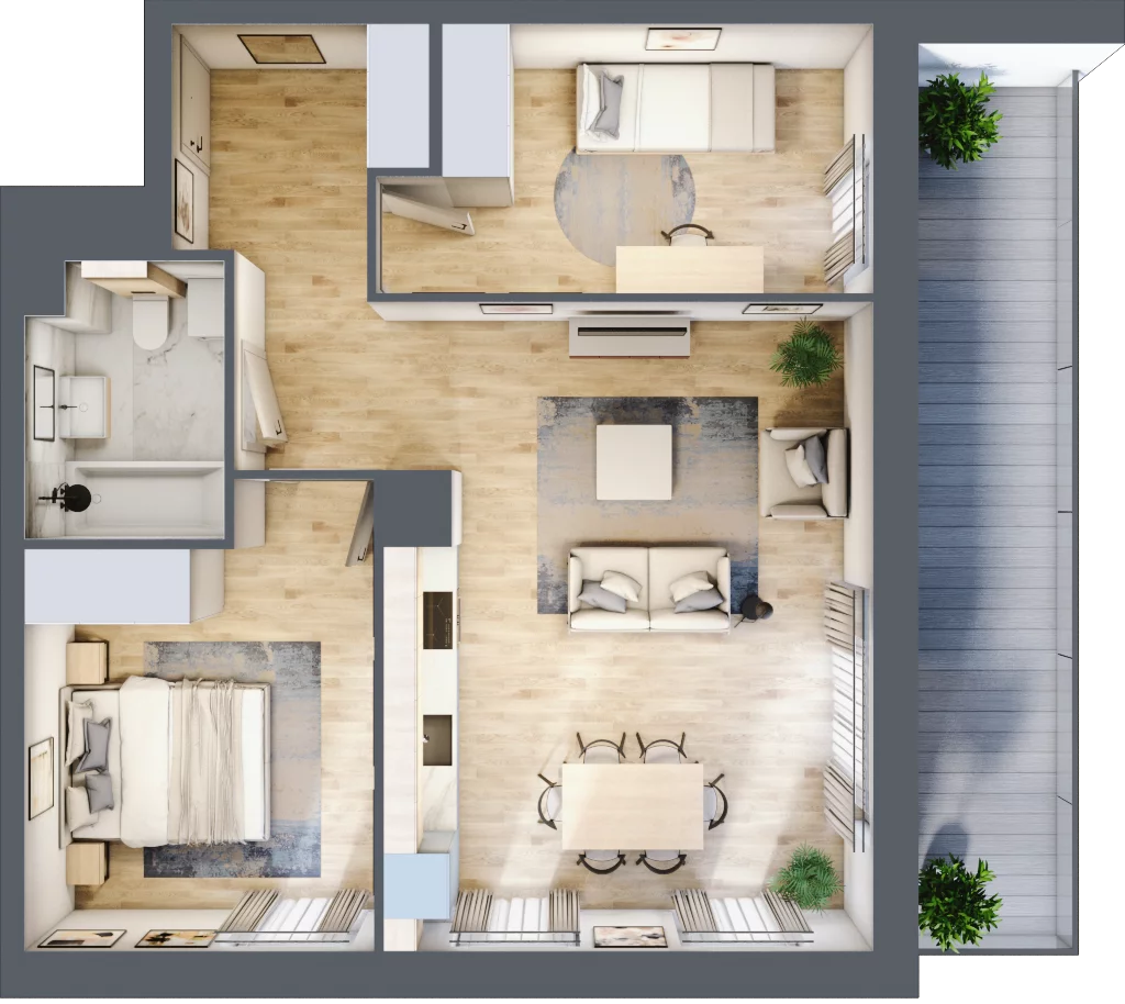 3 pokoje, mieszkanie 61,10 m², piętro 3, oferta nr 36.D.3.11, Nowa Dąbrowa, Gdynia, Dąbrowa, ul. Rdestowa