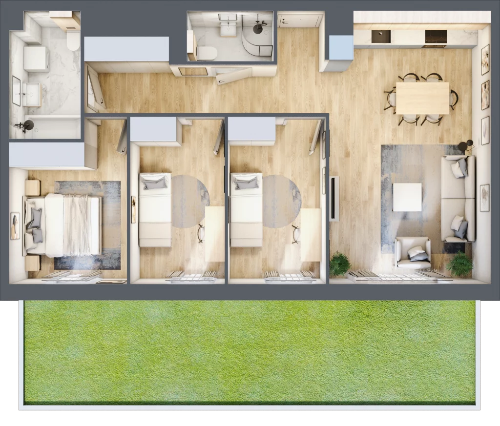 4 pokoje, mieszkanie 75,35 m², parter, oferta nr 36.D.0.8, Nowa Dąbrowa, Gdynia, Dąbrowa, ul. Rdestowa