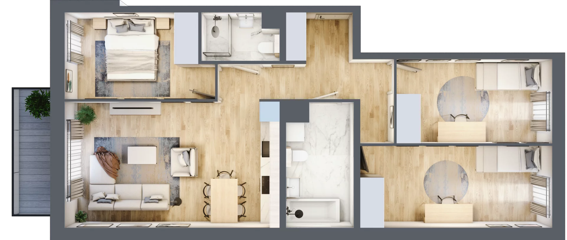 4 pokoje, mieszkanie 81,40 m², piętro 3, oferta nr 36.E.3.3, Nowa Dąbrowa, Gdynia, Dąbrowa, ul. Rdestowa
