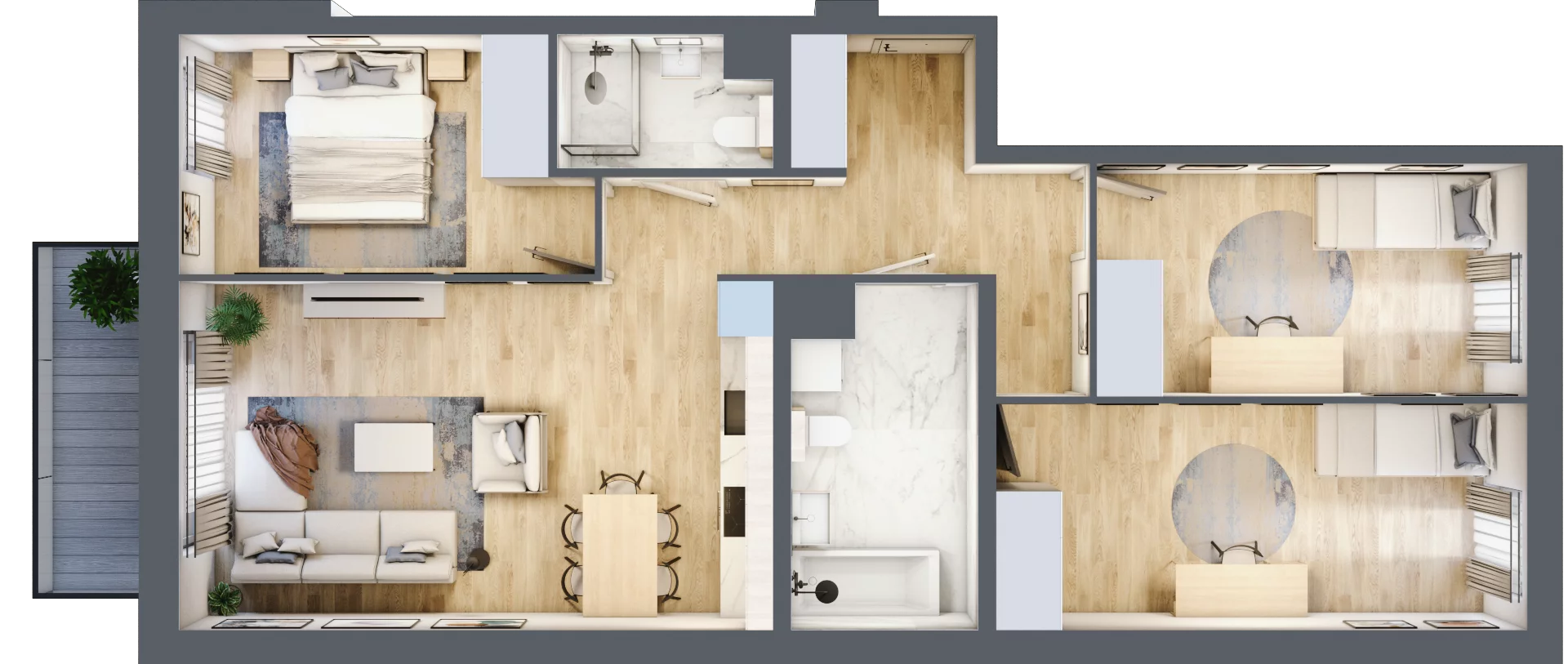 4 pokoje, mieszkanie 81,40 m², piętro 4, oferta nr 36.E.4.3, Nowa Dąbrowa, Gdynia, Dąbrowa, ul. Rdestowa