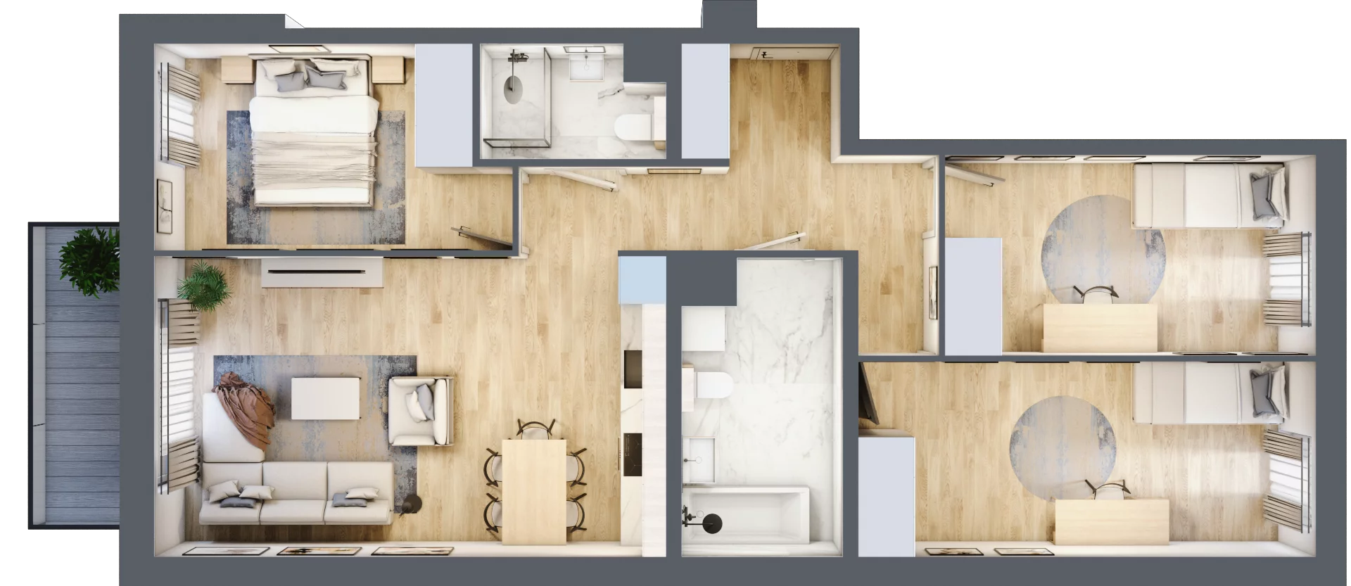 4 pokoje, mieszkanie 81,40 m², piętro 2, oferta nr 36.E.2.3, Nowa Dąbrowa, Gdynia, Dąbrowa, ul. Rdestowa