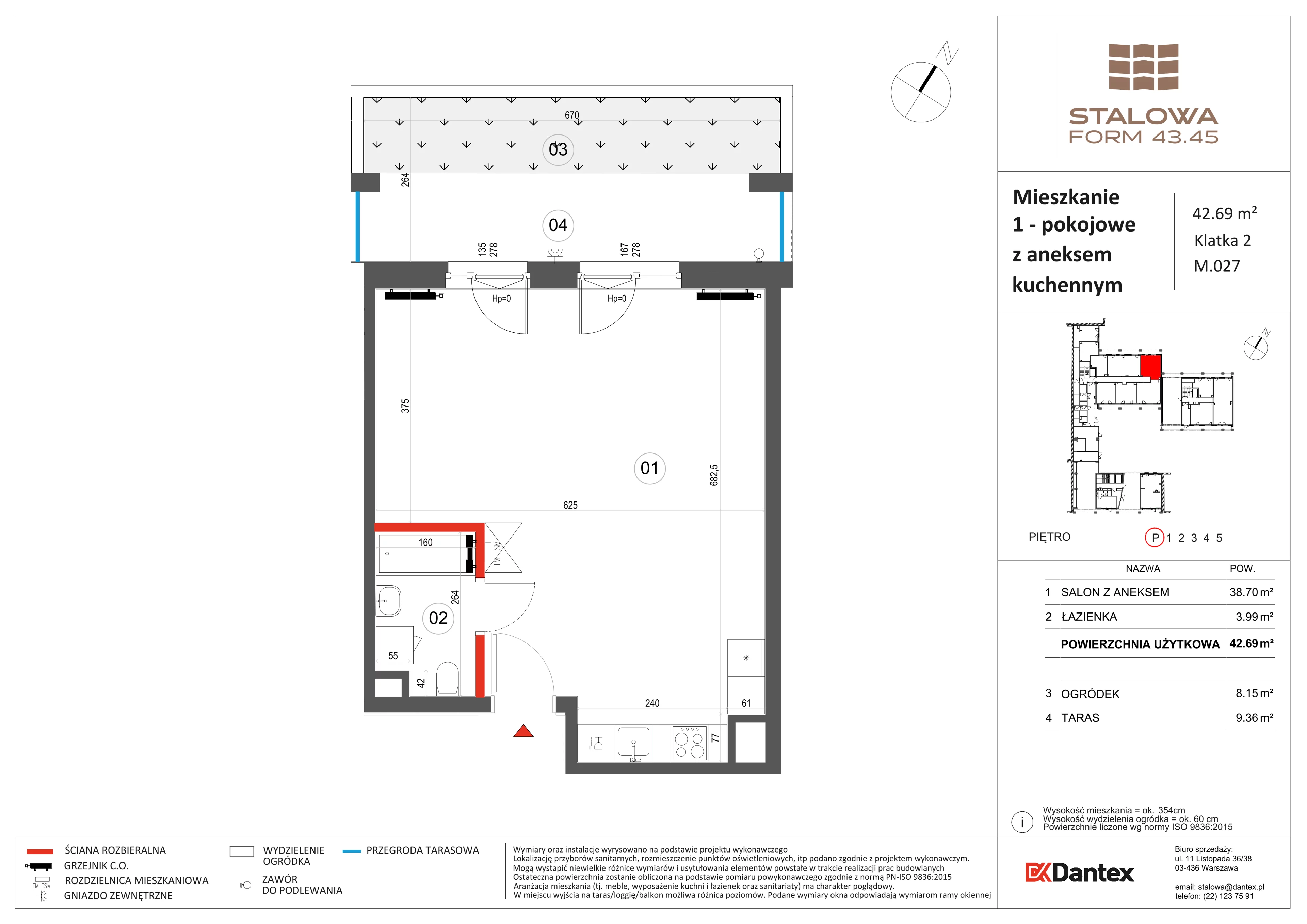 1 pokój, mieszkanie 42,69 m², parter, oferta nr 1/M027, Stalowa Form 43.45, Warszawa, Praga Północ, Nowa Praga, ul. Stalowa