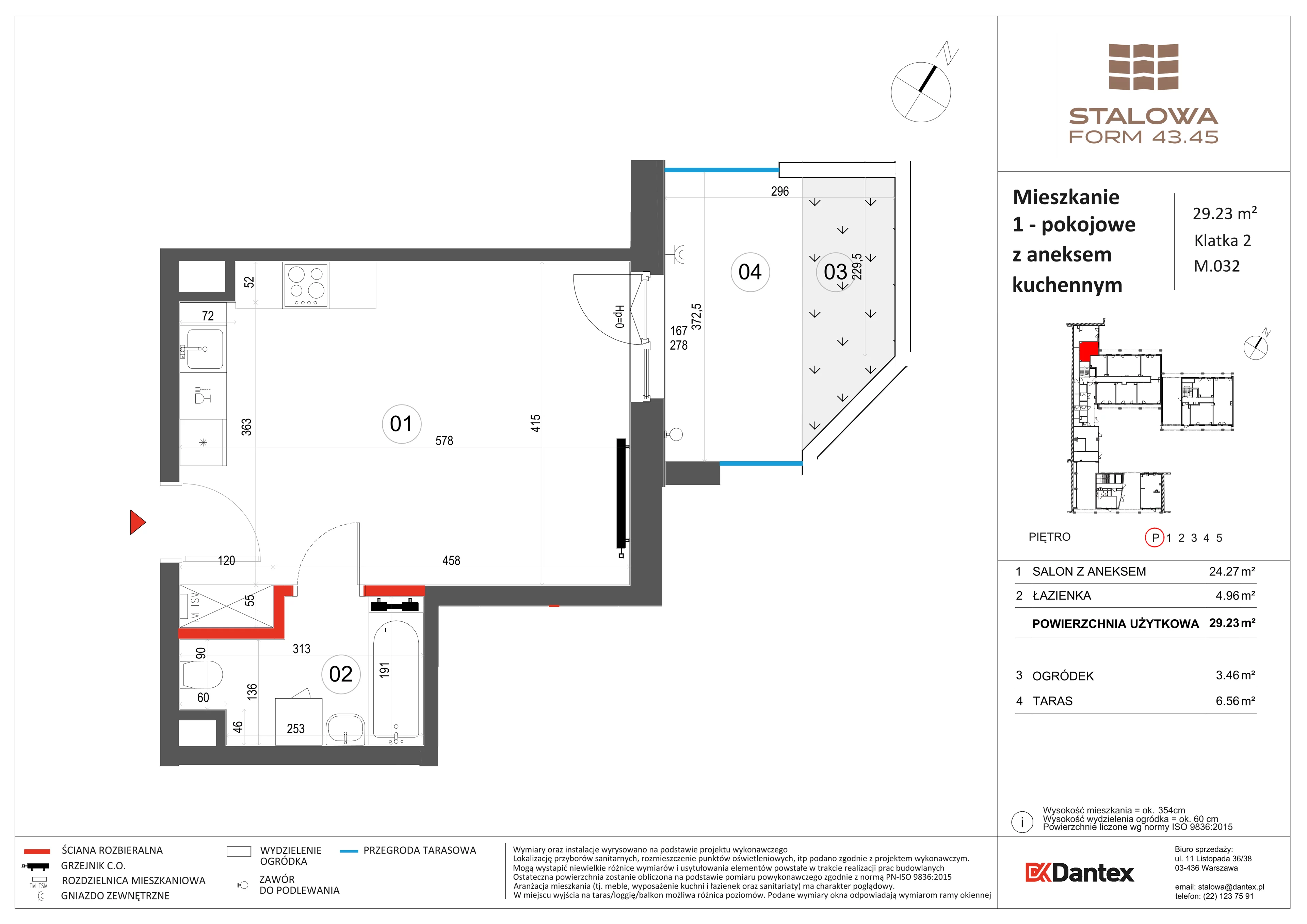 1 pokój, mieszkanie 29,23 m², parter, oferta nr 1/M032, Stalowa Form 43.45, Warszawa, Praga Północ, Nowa Praga, ul. Stalowa