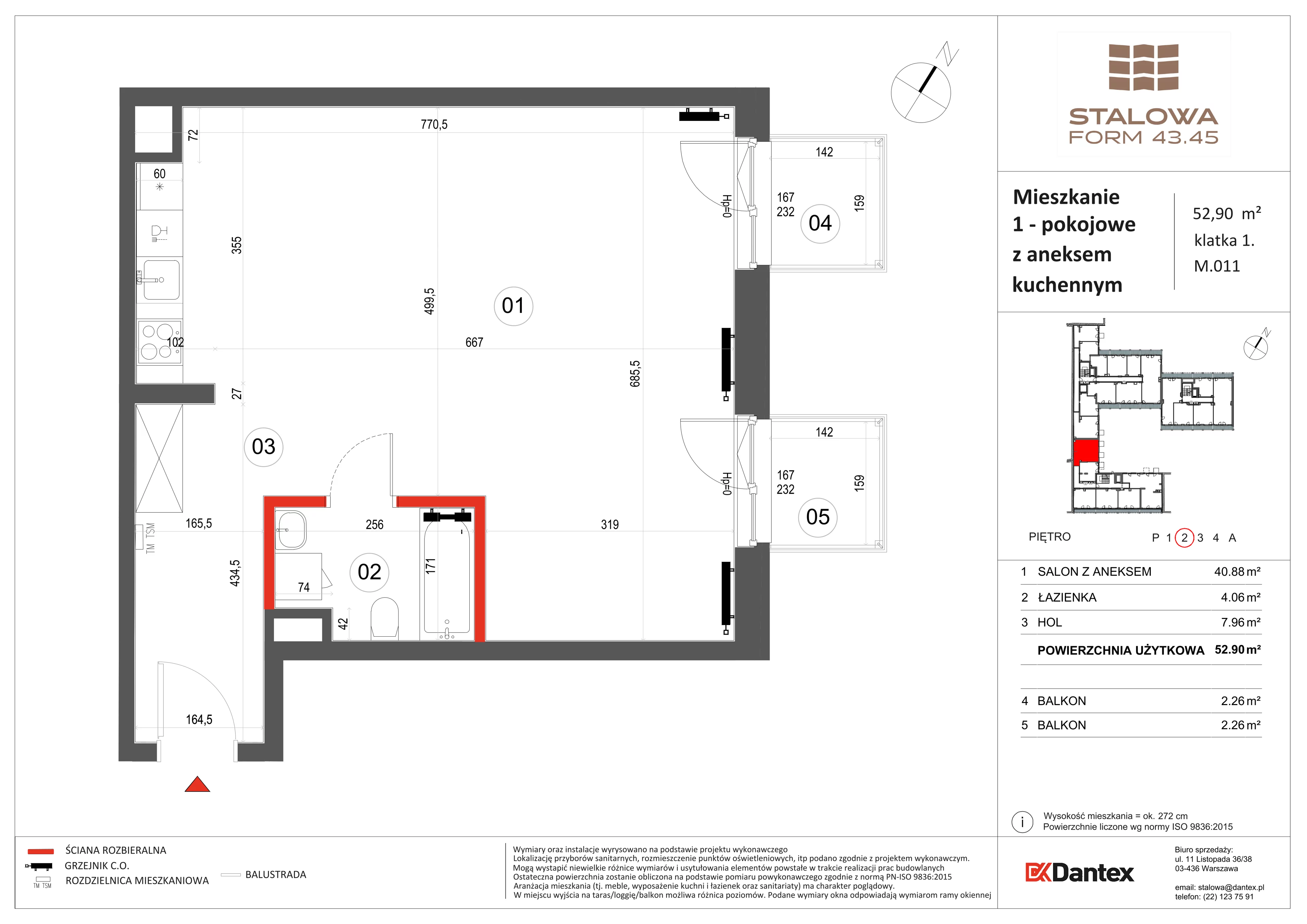 1 pokój, mieszkanie 52,91 m², piętro 2, oferta nr 1/M011, Stalowa Form 43.45, Warszawa, Praga Północ, Nowa Praga, ul. Stalowa