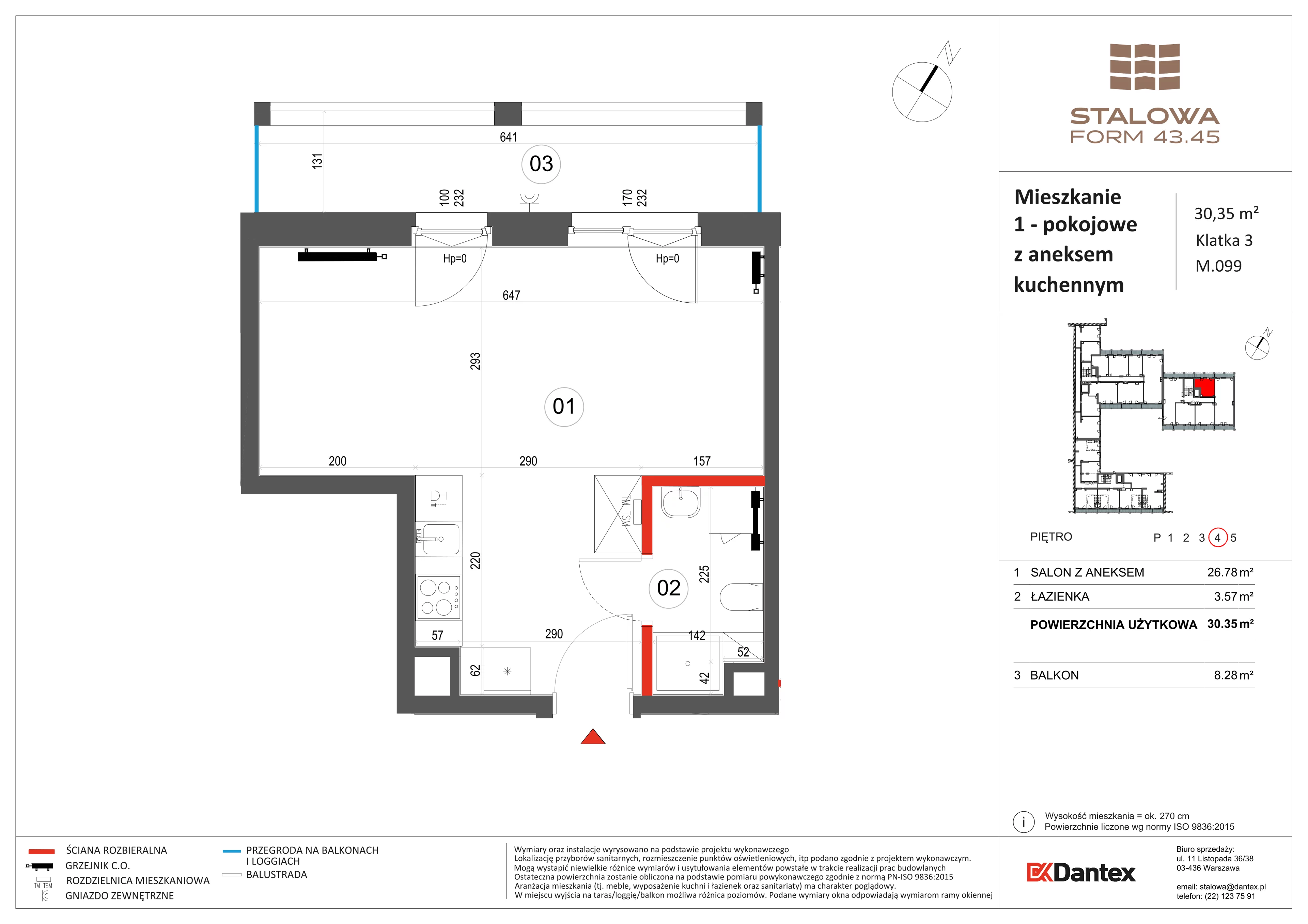 1 pokój, mieszkanie 30,35 m², piętro 4, oferta nr 1/M099, Stalowa Form 43.45, Warszawa, Praga Północ, Nowa Praga, ul. Stalowa