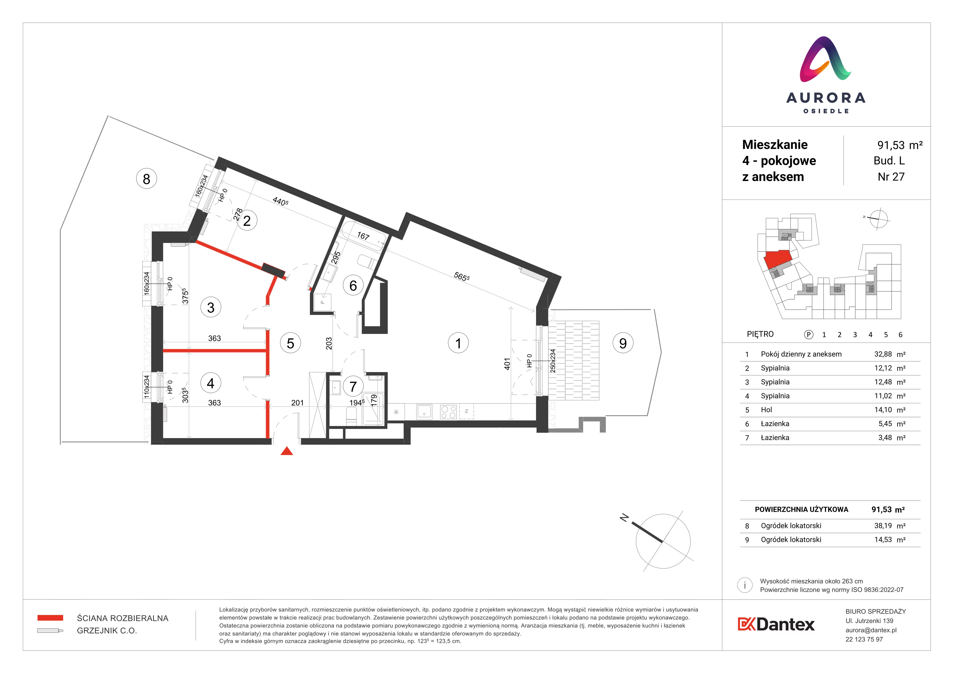 4 pokoje, mieszkanie 91,53 m², parter, oferta nr L1/M027, Osiedle Aurora, Warszawa, Włochy, Raków, ul. Jutrzenki / Wschodu Słońca