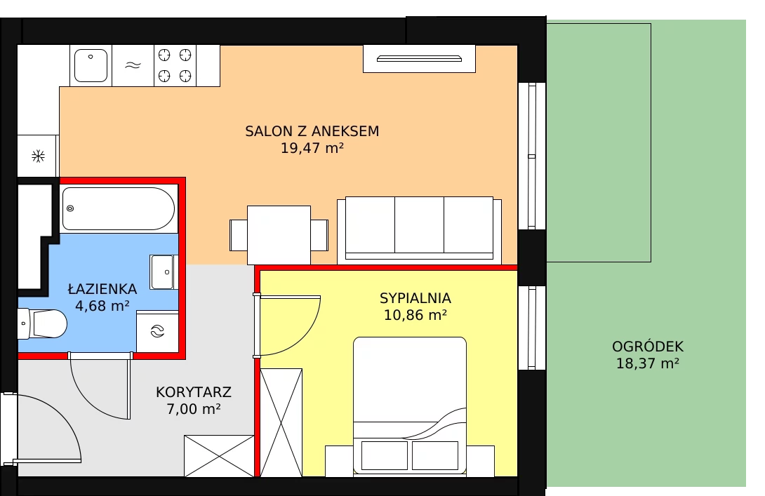 2 pokoje, mieszkanie 71,32 m², parter, oferta nr D4-D5/M068, Ursus Vita, Warszawa, Ursus, Szamoty, ul. Herbu Oksza