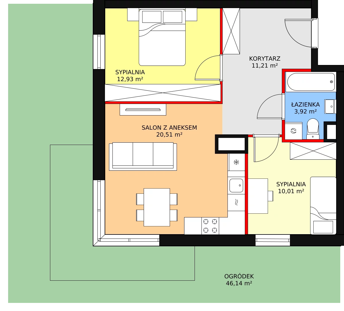 3 pokoje, mieszkanie 58,58 m², parter, oferta nr D4-D5/M071, Ursus Vita, Warszawa, Ursus, Szamoty, ul. Herbu Oksza