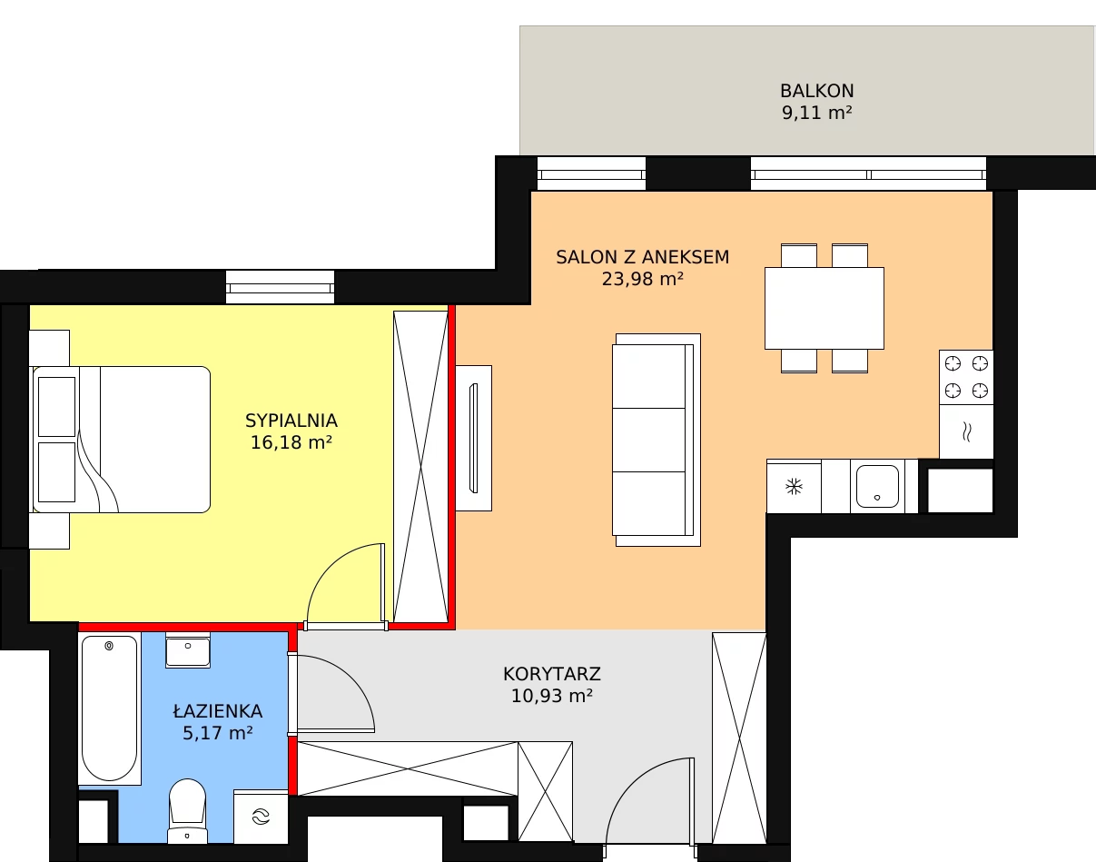 2 pokoje, mieszkanie 56,26 m², piętro 1, oferta nr D4-D5/M004, Ursus Vita, Warszawa, Ursus, Szamoty, ul. Herbu Oksza